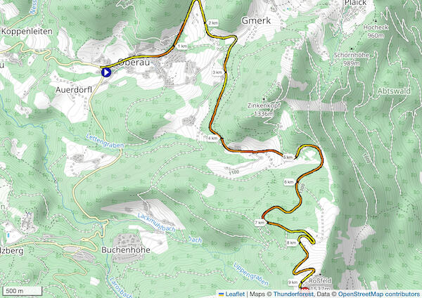 Karte Segment Everesting Karte Segment Everesting Oberau bis Rossfeld